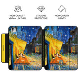 Cafe Terrace at Night - Leather Magnetic iPad Case