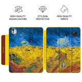 Wheat Field with Crows - Leather Magnetic iPad Case