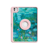 Water Lilies (Turquoise) - Leather Magnetic iPad Case