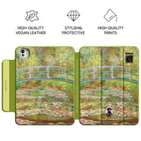 Bridge Over a Pond of Water Lilies - Leather Magnetic iPad Case