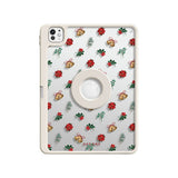 Holly＆Poinsettia - Leather Magnetic iPad Case