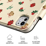 Holly＆Poinsettia - Leather Magnetic iPad Case