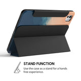 Beige Blue - Leather Magnetic iPad Case